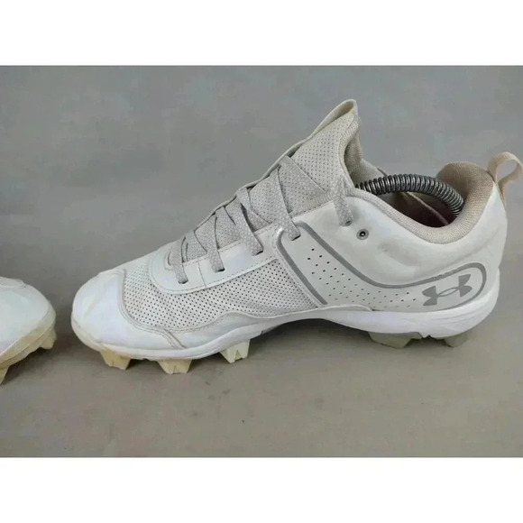 Under Armour Women's 10 Softball Shoe Cleats UA Glyde MT Charged White - Picture 7 of 11
